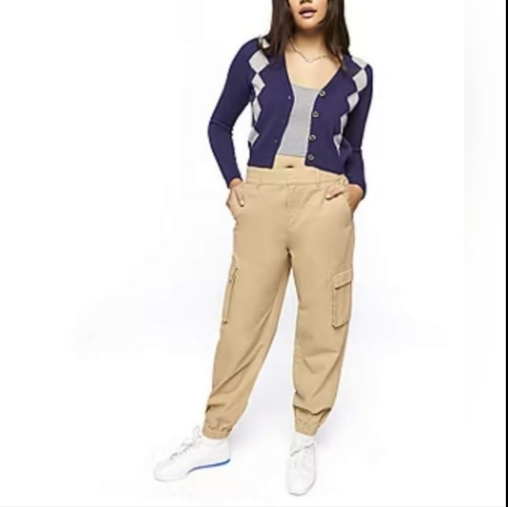 NWT!Fall Cottagecore Top Argyle Print Navy Y2k Jacket Women's Office Cardigan XL